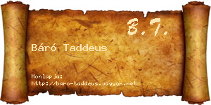 Báró Taddeus névjegykártya