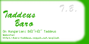 taddeus baro business card